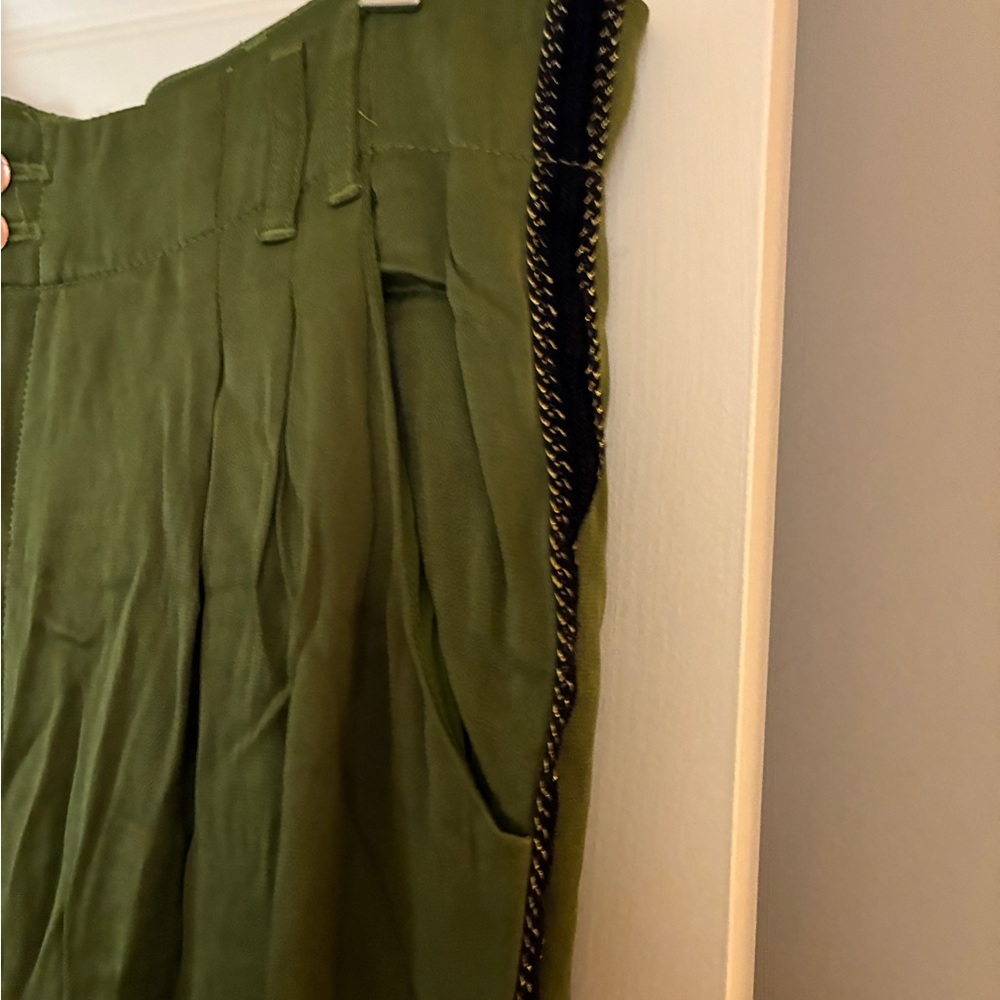 Anthropologie Diandra Pleated Joggers Green Pants Sz. 10Tall - Picture 10 of 16